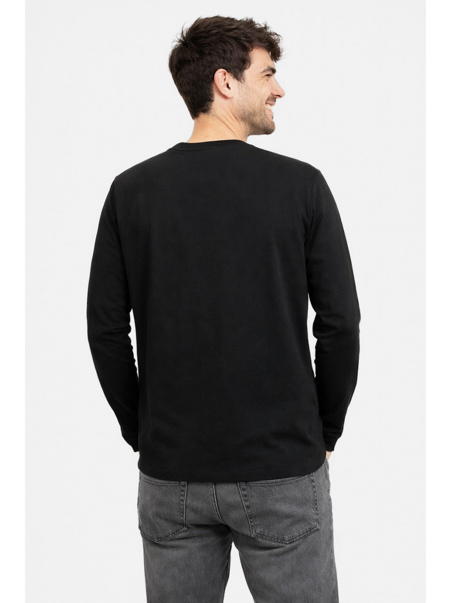 Кофта мужская полубатальная однотонная черного цвета GP105 211230C