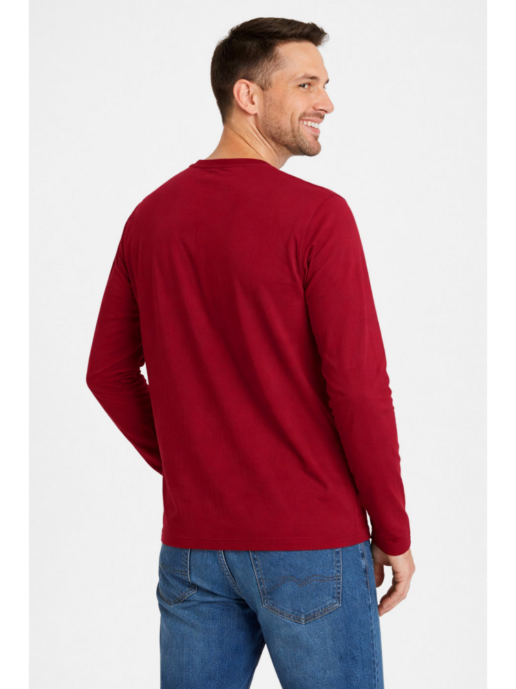 Кофта чоловіча напівбатальна однотонна бордового кольору GP105 211231C