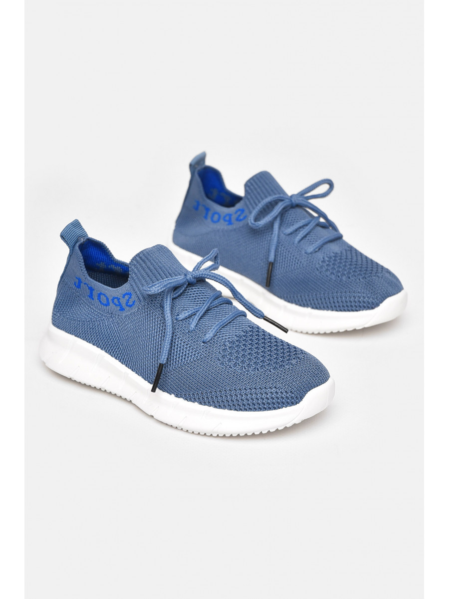 Кроссовки детские синего цвета текстиль на шнуровке 5091 211233C