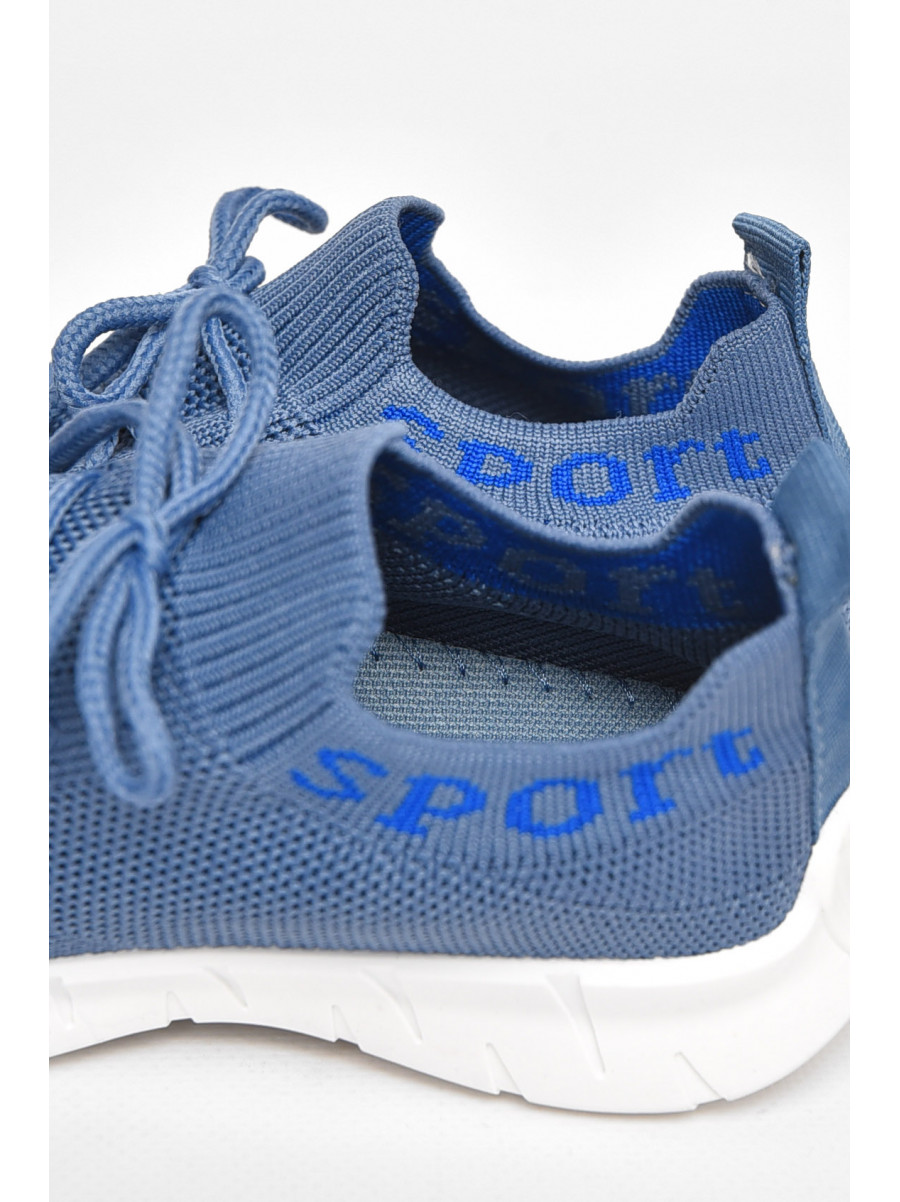 Кроссовки детские синего цвета текстиль на шнуровке 5091 211233C