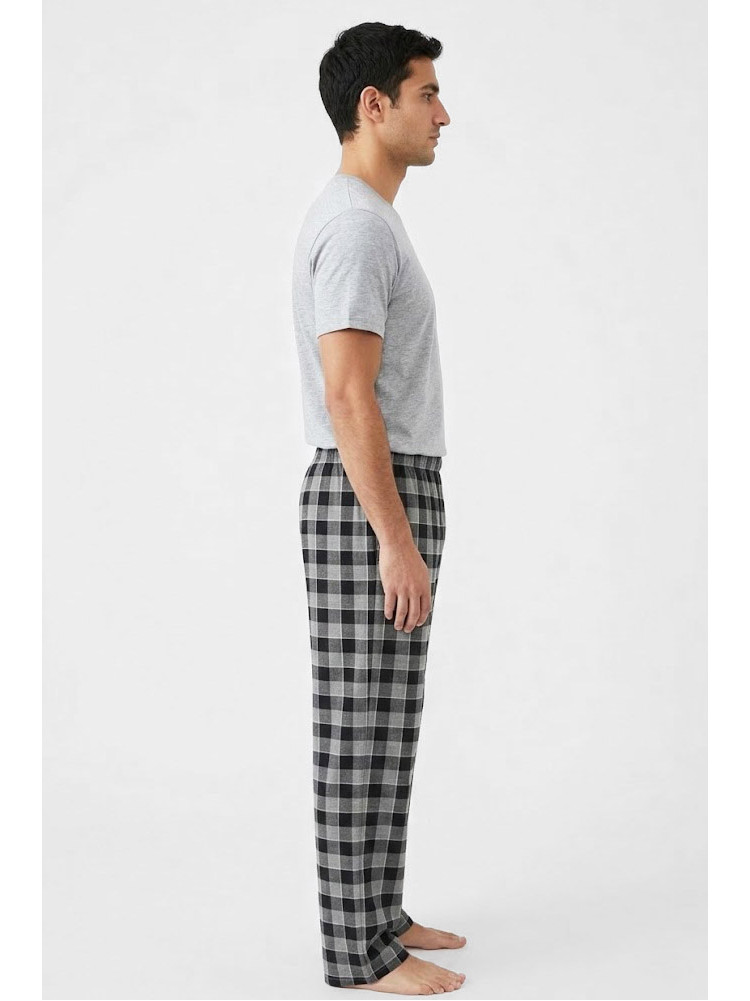 Пижама мужская полубатальная серого цвета с принтом 70334 211234C