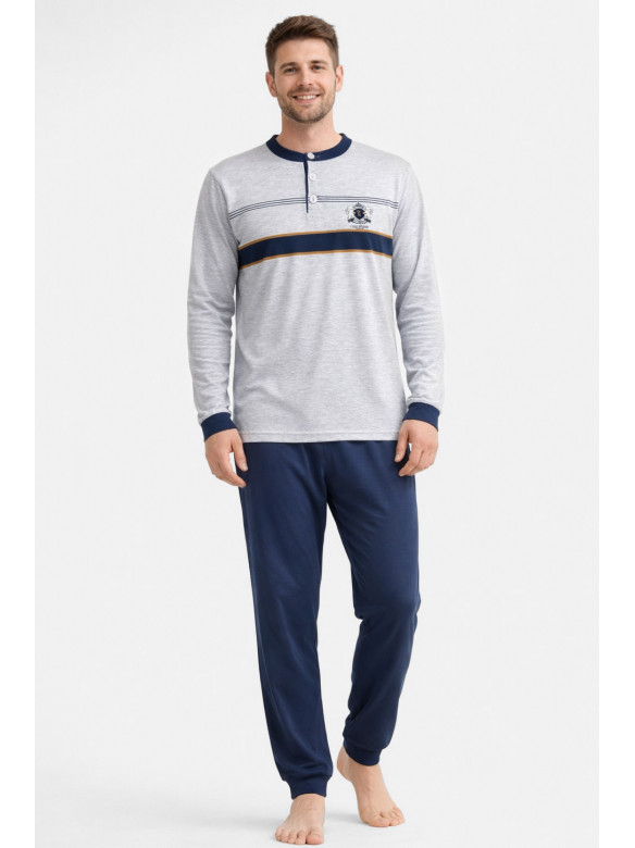 Пижама мужская серого цвета с принтом 70438 211236C