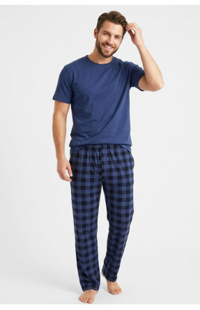 Пижама мужская полубатальная синего цвета с принтом 70335 211237C