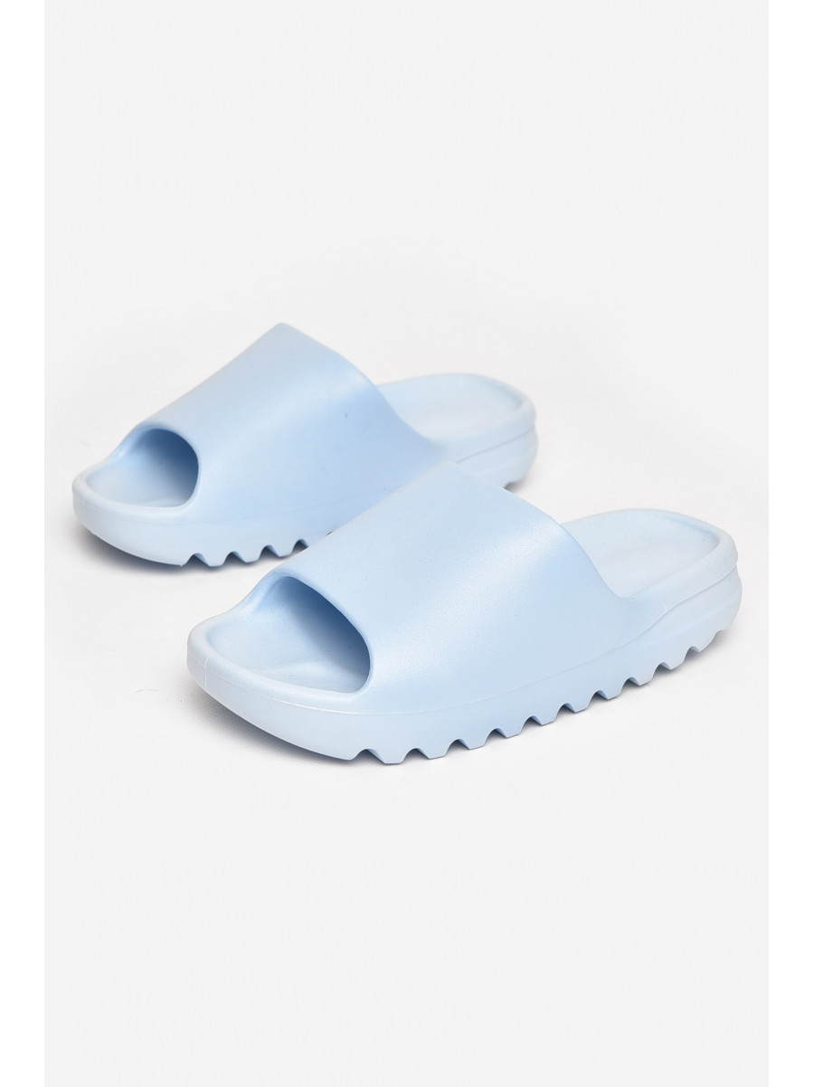 Шлепанцы резиновые женские голубого цвета 9017-6 211239C