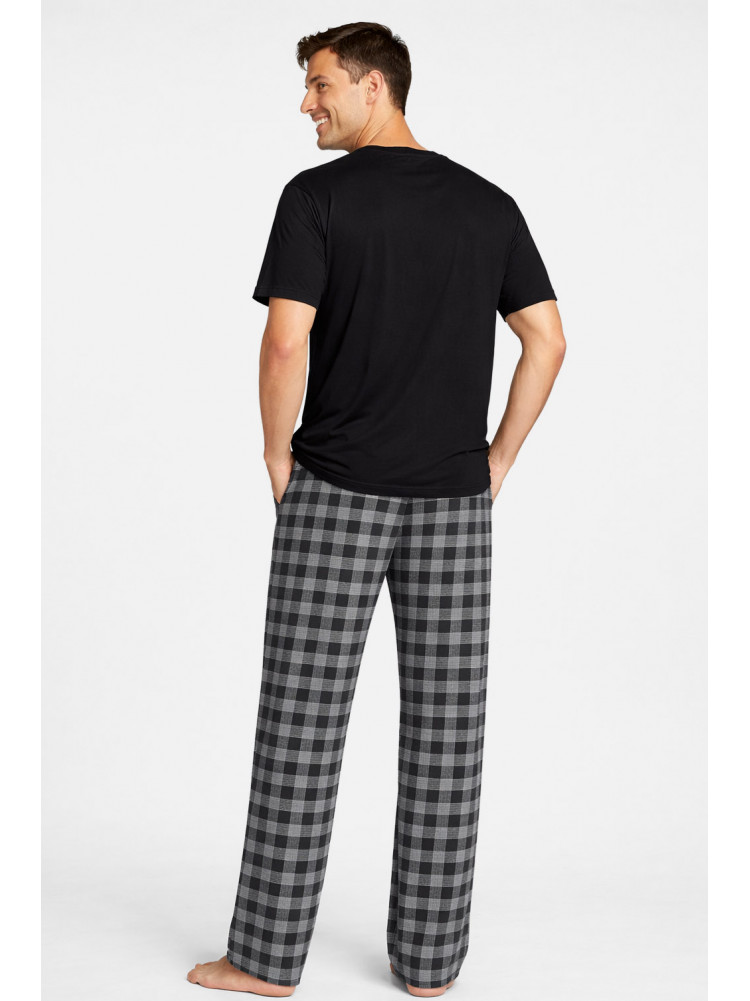 Пижама мужская полубатальная черного цвета с принтом 70337 211240C