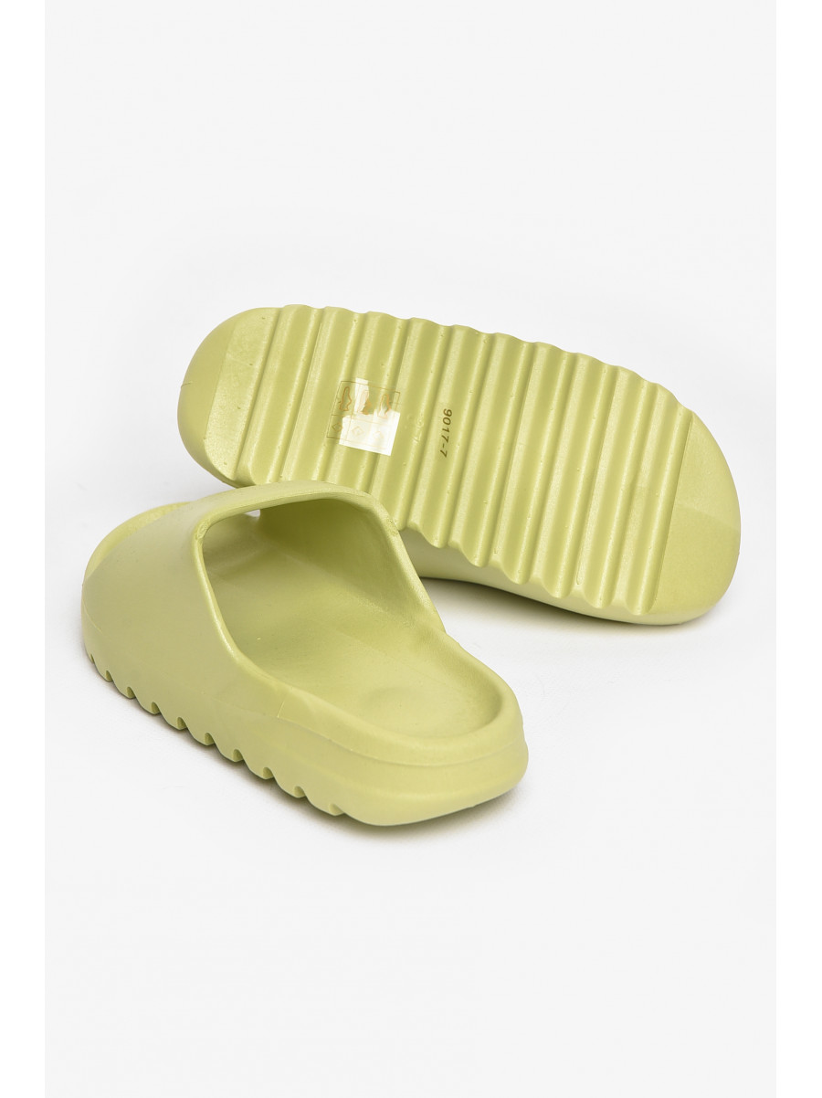 Шлепанцы резиновые женские оливкового цвета 9017-7 211241C