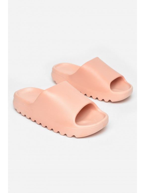 Шлепанцы резиновые женские пудрового цвета 9017-5 211242C