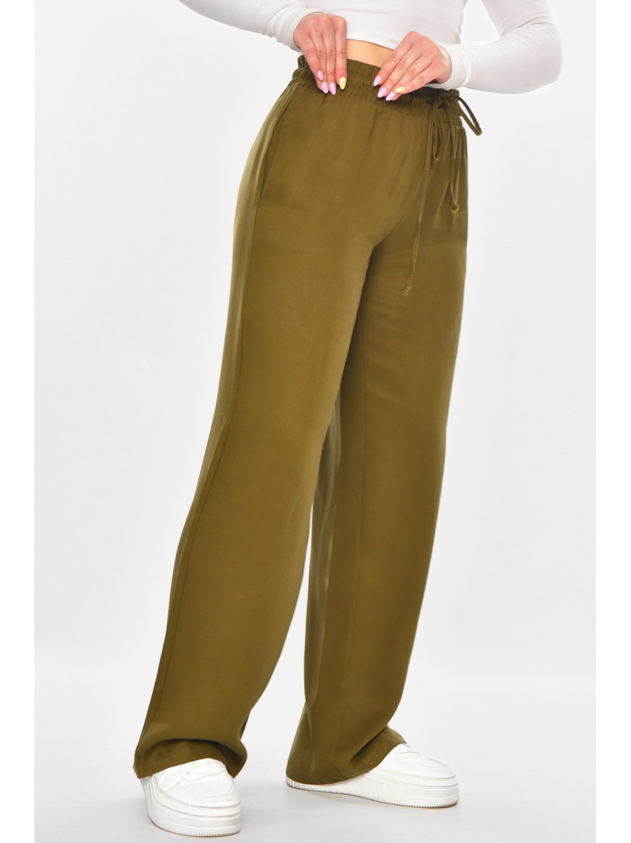 Штаны женские однотонные цвета хаки 0100 211244C