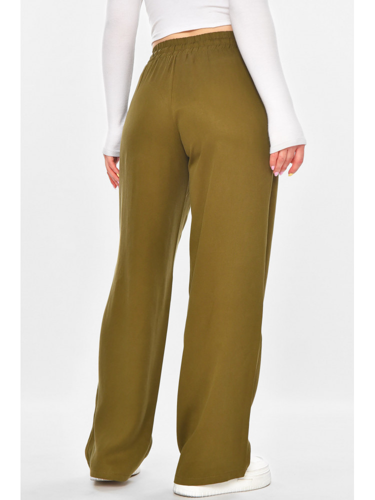 Штаны женские однотонные цвета хаки 0100 211244C