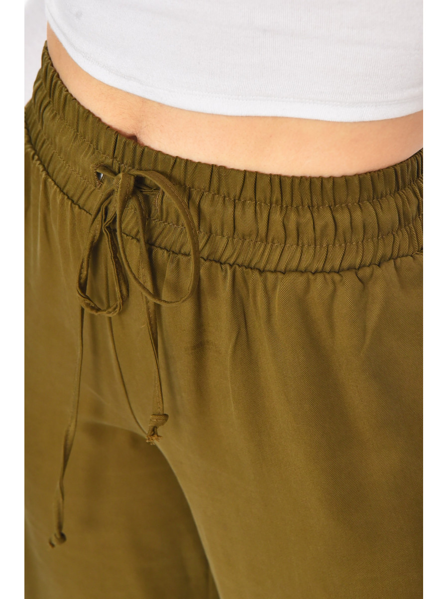 Штаны женские однотонные цвета хаки 0100 211244C