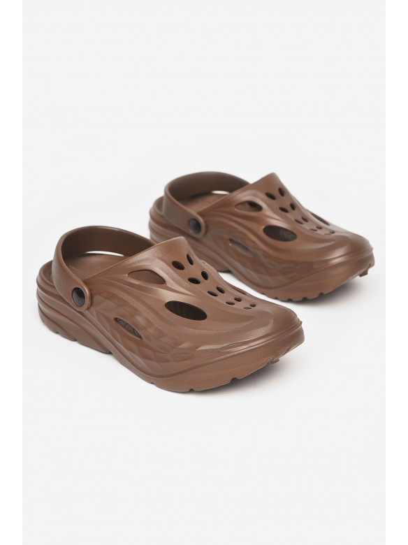 Кроксы женские шоколадного цвета 24710-2 211260C
