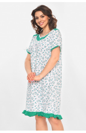Ночная рубашка женская полубатальная белого цвета с принтом 1017 211263C