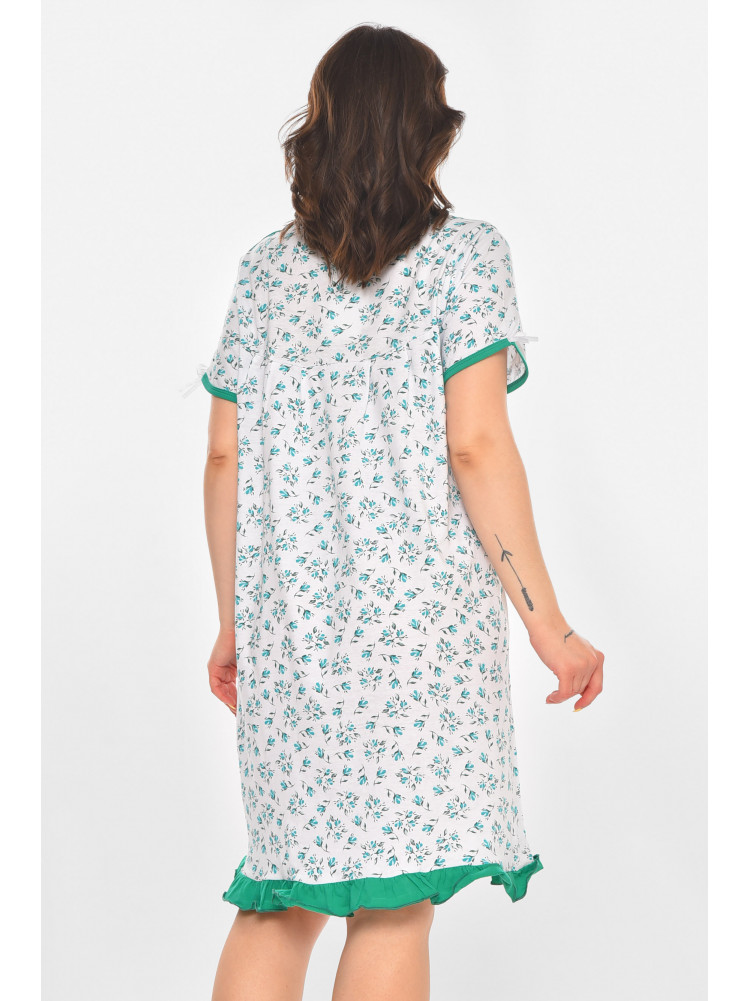 Ночная рубашка женская полубатальная белого цвета с принтом 1017 211263C