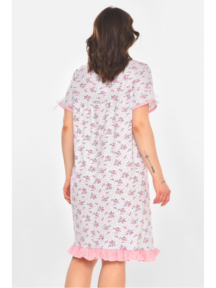 Ночная рубашка женская полубатальная белого цвета с принтом 1017 211265C