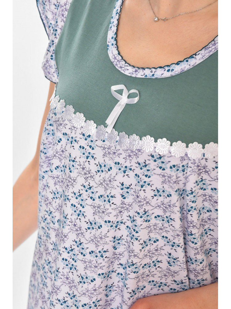 Ночная рубашка женская полубатальная белого цвета с принтом 010 211269C