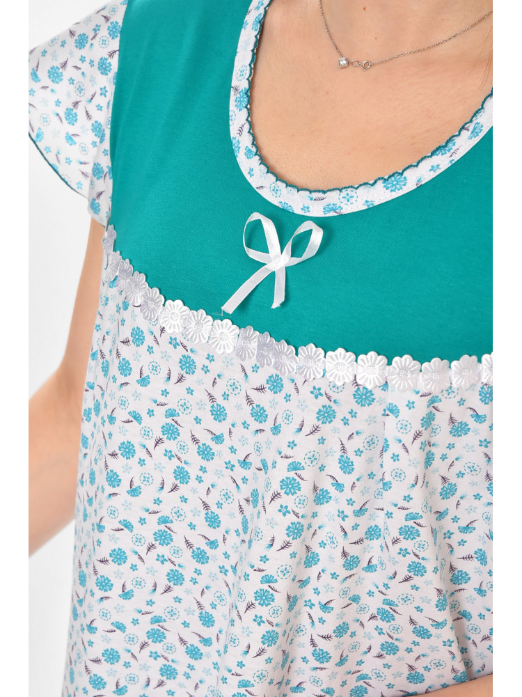 Ночная рубашка женская полубатальная белого цвета с принтом 010 211270C