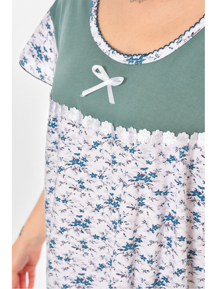 Ночная рубашка женская полубатальная белого цвета с принтом 010 211271C