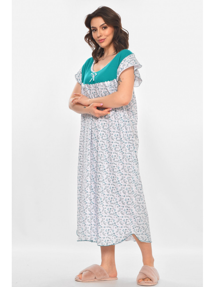 Ночная рубашка женская полубатальная белого цвета с принтом 010 211272C