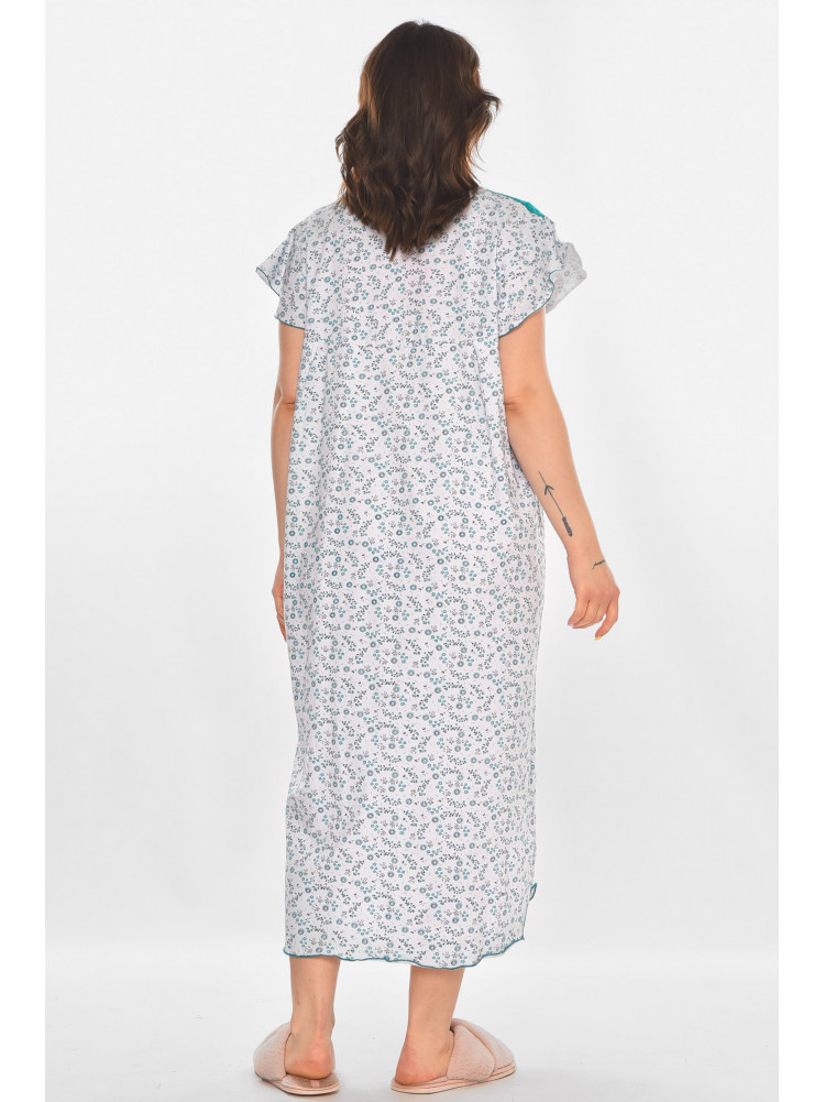 Ночная рубашка женская полубатальная белого цвета с принтом 010 211272C