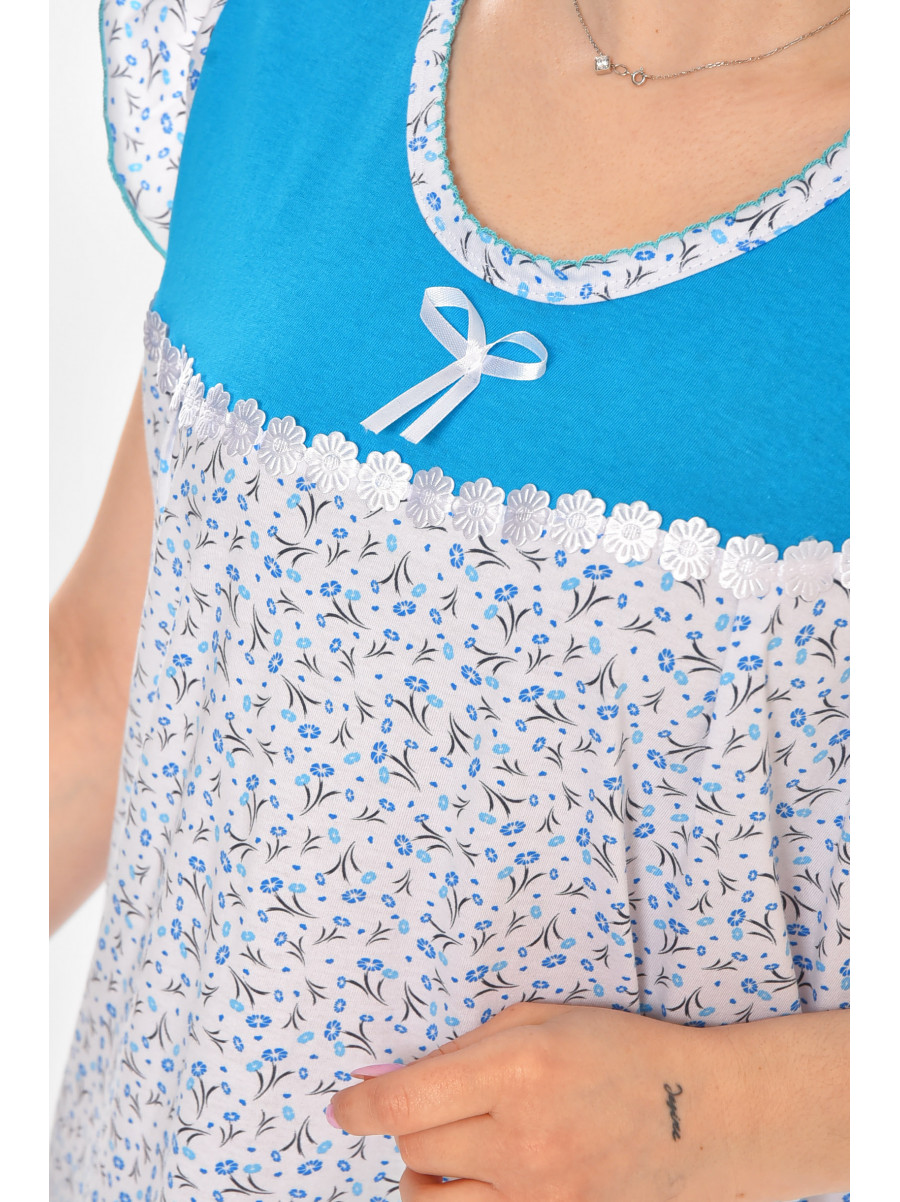 Ночная рубашка женская полубатальная белого цвета с принтом 010 211273C