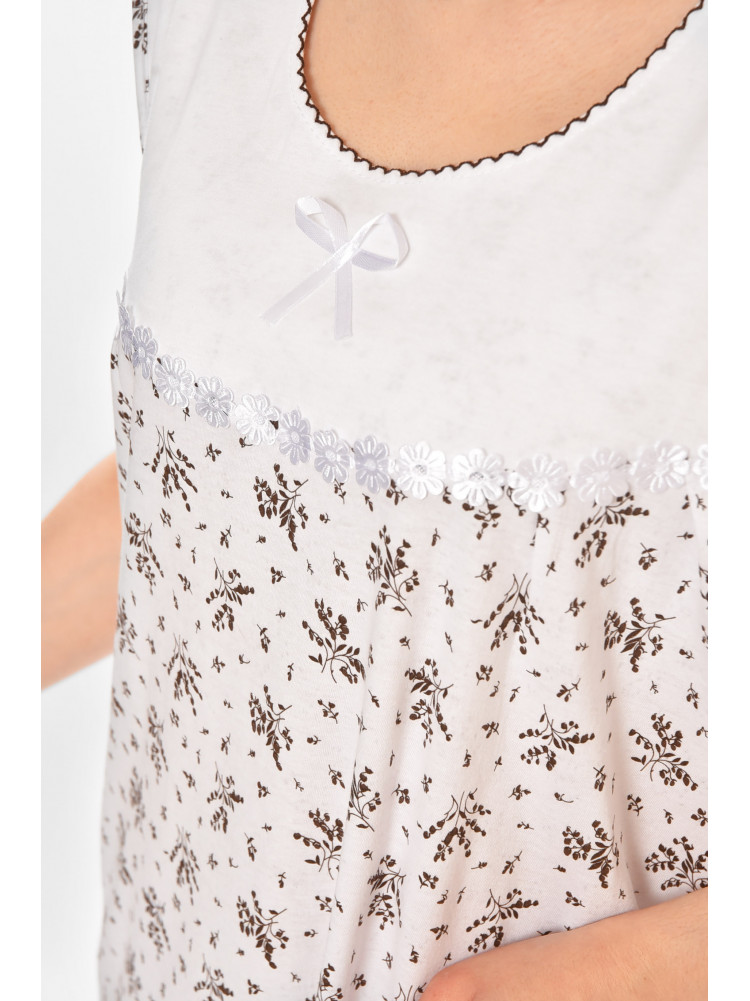 Ночная рубашка женская полубатальная белого цвета с принтом 001 211276C