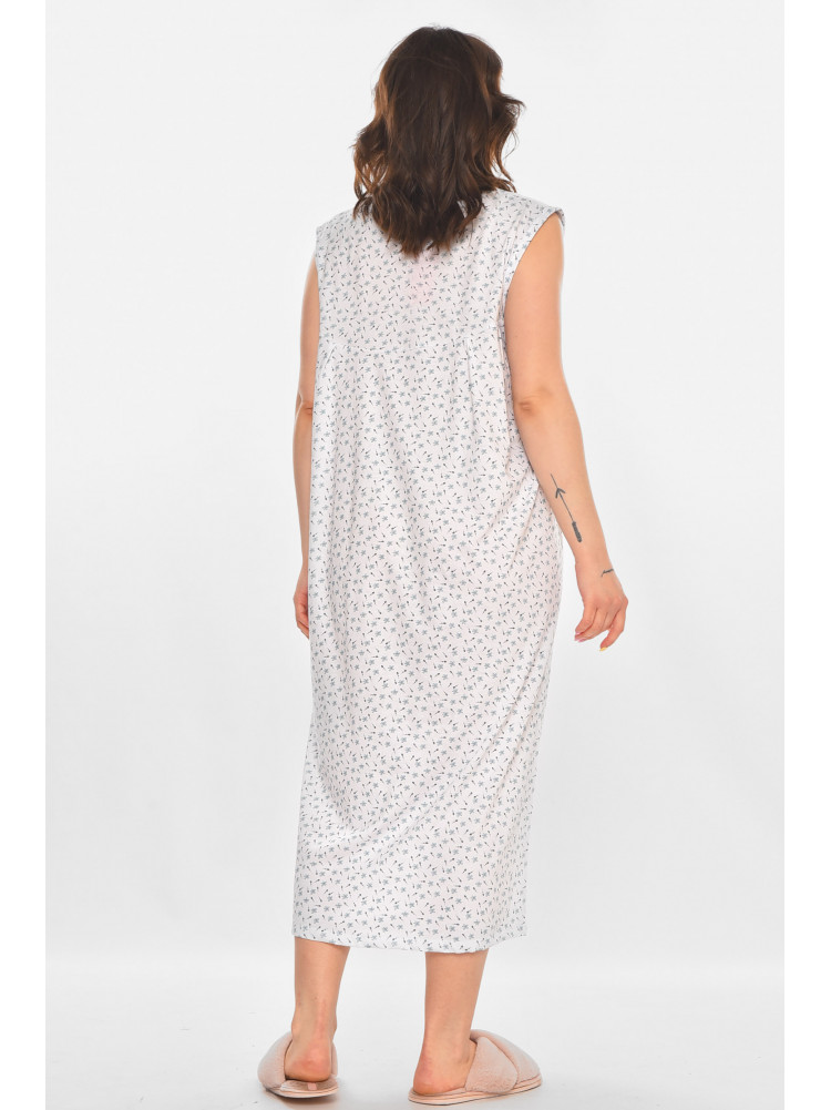 Ночная рубашка женская полубатальная белого цвета с принтом 001 211277C