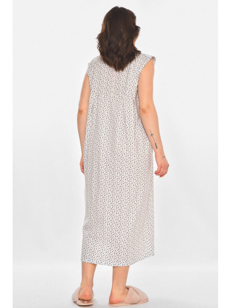 Ночная рубашка женская полубатальная белого цвета с принтом 001 211278C