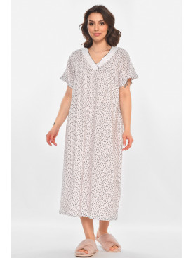 Ночная рубашка женская полубатальная белого цвета с принтом 140 211280C
