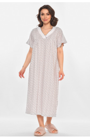Ночная рубашка женская полубатальная белого цвета с принтом 140 211280C