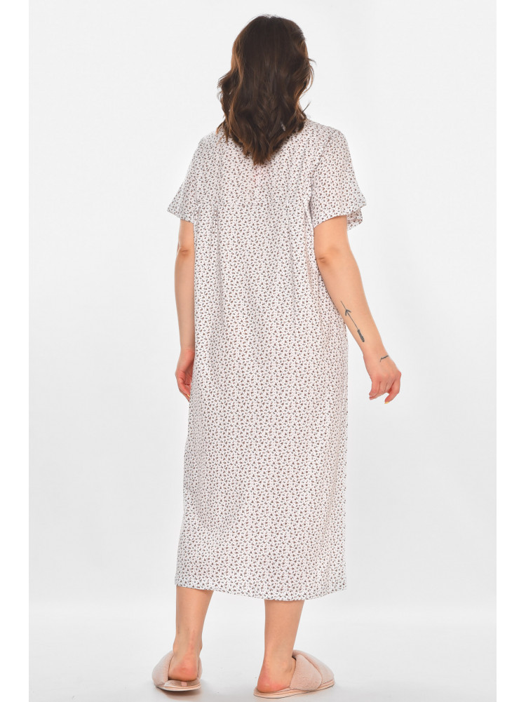 Ночная рубашка женская полубатальная белого цвета с принтом 140 211280C