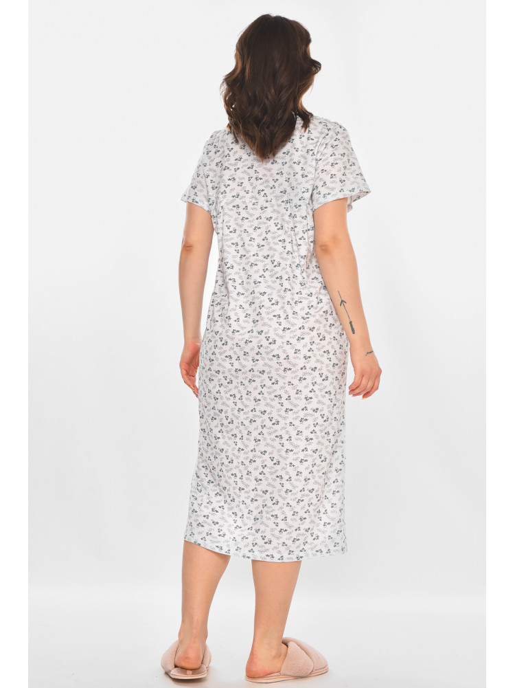 Ночная рубашка женская полубатальная белого цвета с принтом 140 211283C