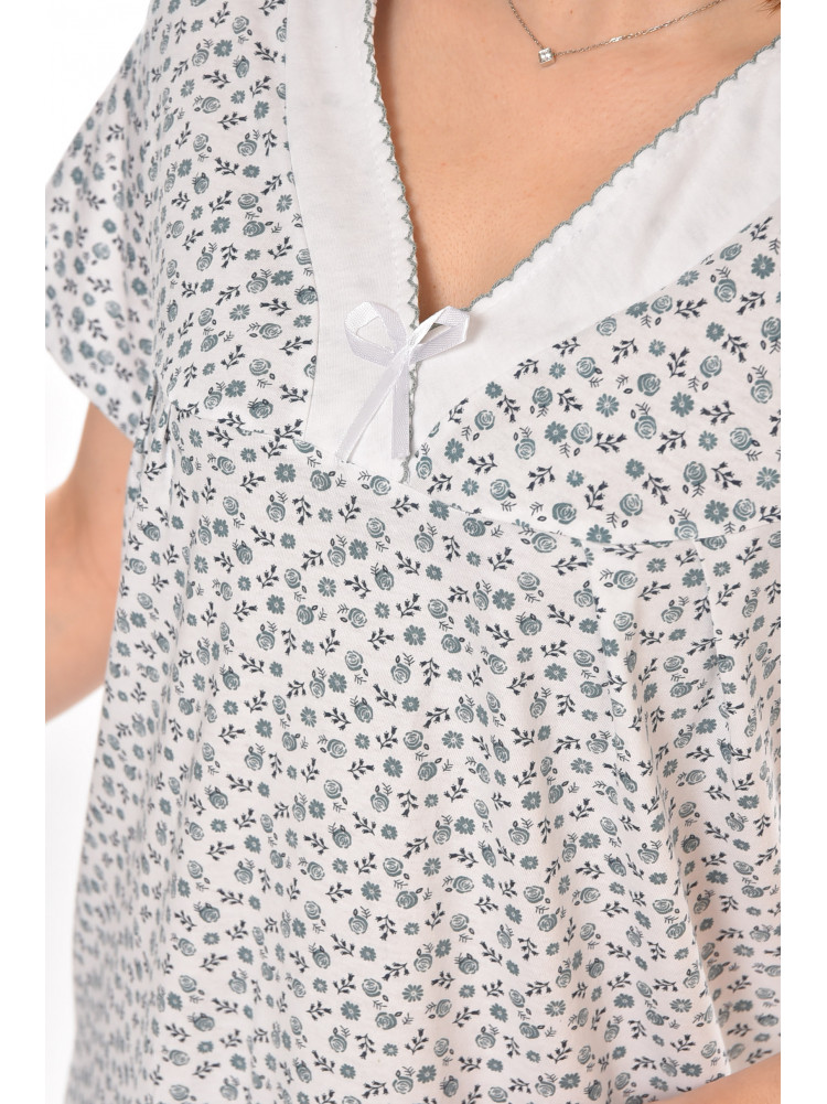 Ночная рубашка женская полубатальная белого цвета с принтом 140 211285C