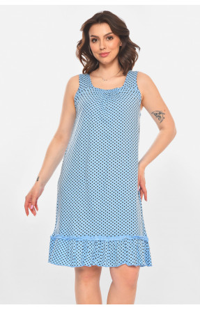 Ночная рубашка женская полубатальная голубого цвета с принтом 338 211287C