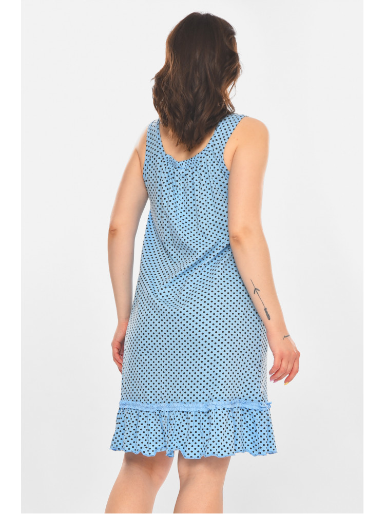 Ночная рубашка женская полубатальная голубого цвета с принтом 338 211287C