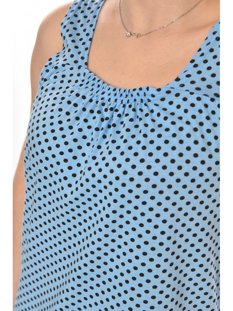 Ночная рубашка женская полубатальная голубого цвета с принтом 338 211287C