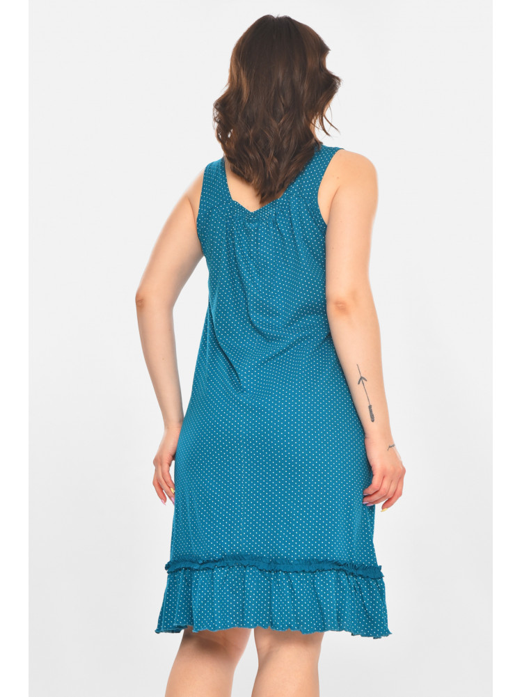 Ночная рубашка женская полубатальная бирюзового цвета с принтом 338 211295C