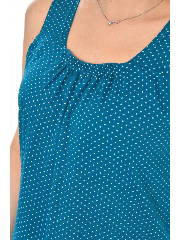 Ночная рубашка женская полубатальная бирюзового цвета с принтом 338 211295C