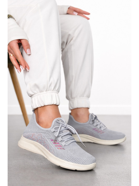 Кроссовки женские серого цвета Уценка м85-8 211298C