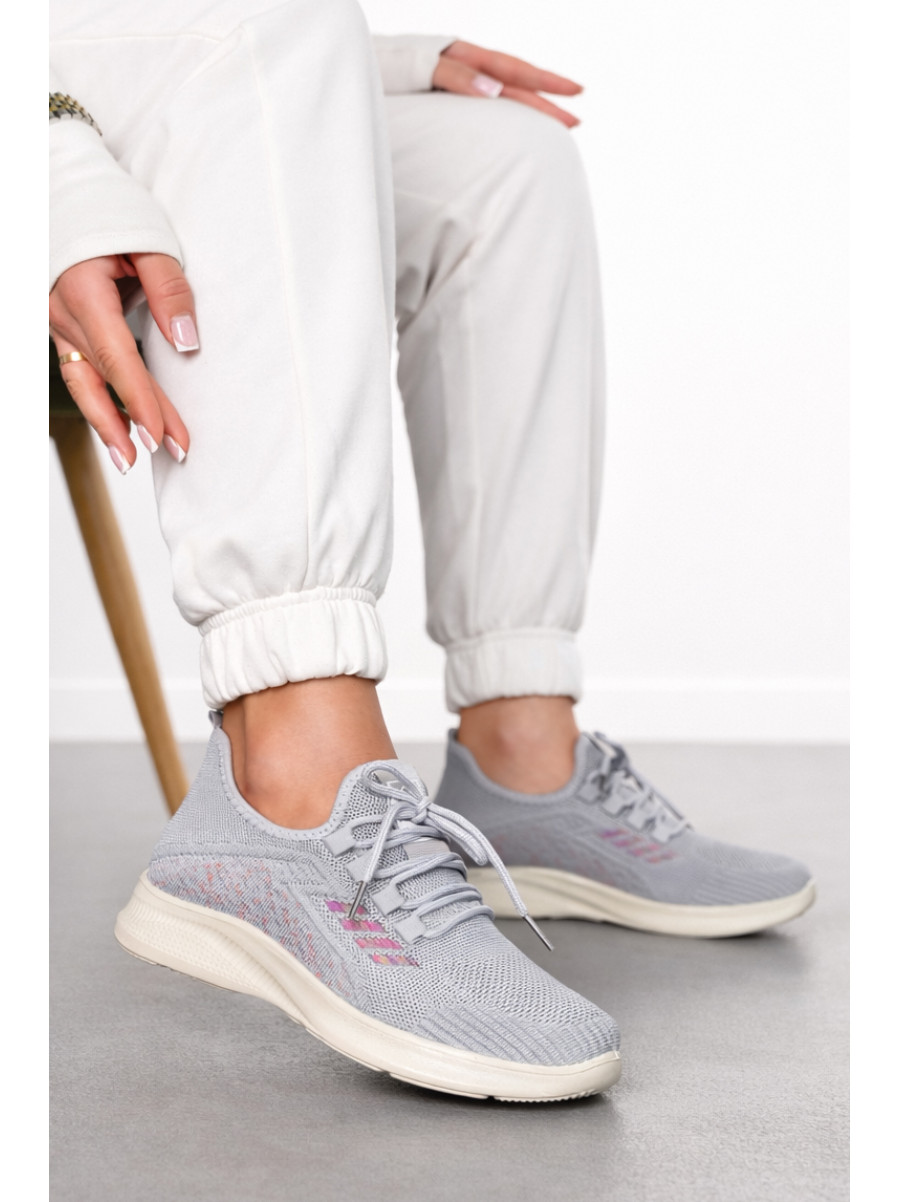 Кроссовки женские серого цвета Уценка м85-8 211298C
