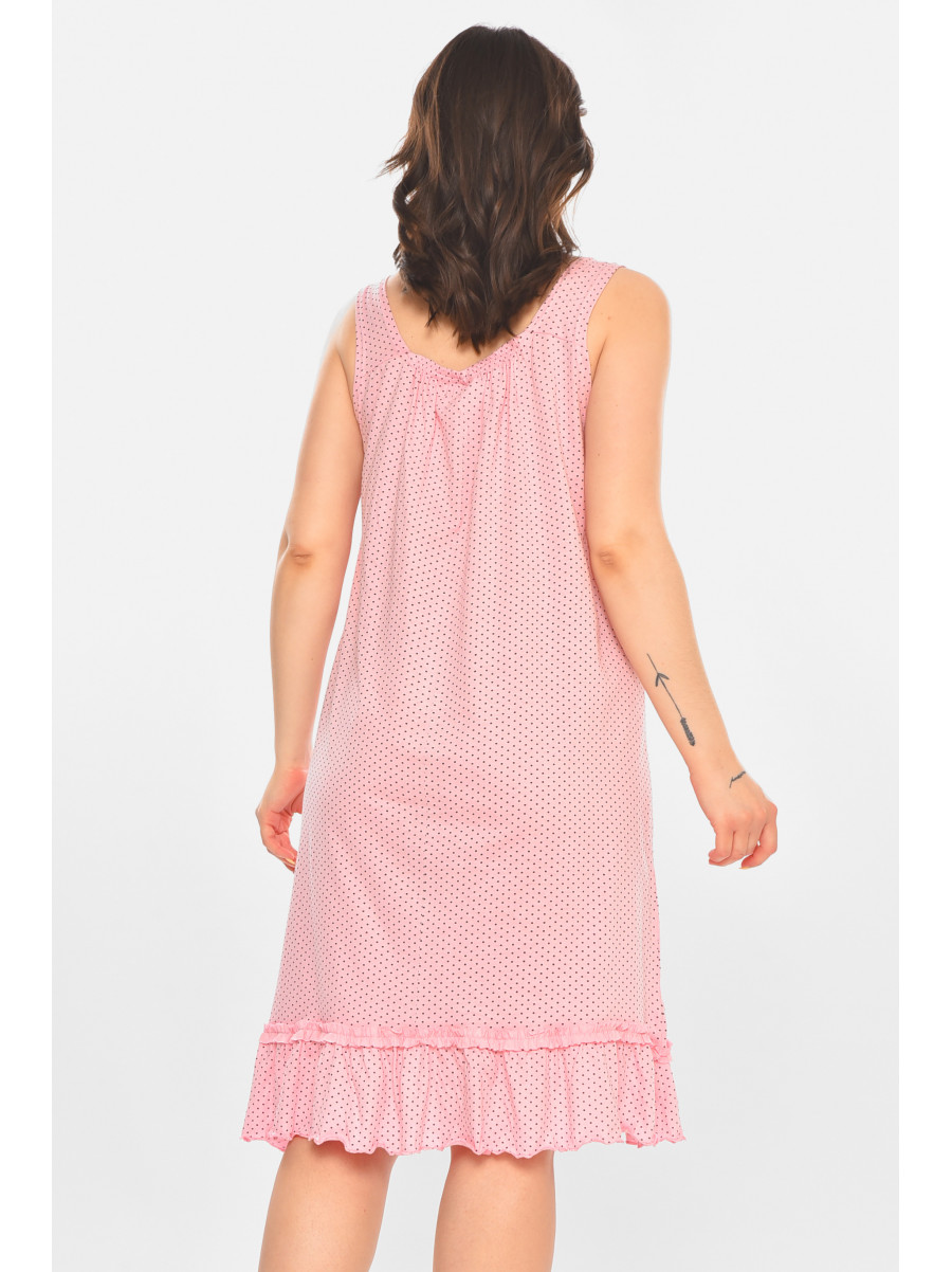 Ночная рубашка женская полубатальная розового цвета с принтом 338 211299C