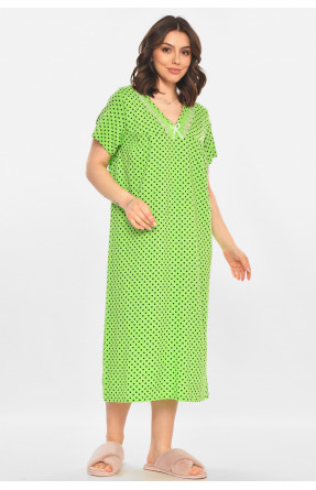 Ночная рубашка женская полубатальная салатового цвета с принтом 603 211301C