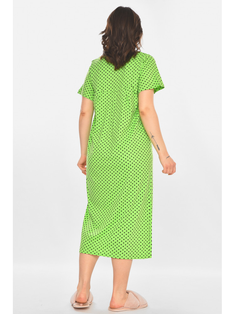 Ночная рубашка женская полубатальная салатового цвета с принтом 603 211301C