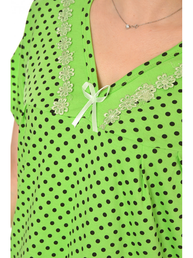 Ночная рубашка женская полубатальная салатового цвета с принтом 603 211301C