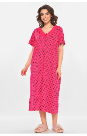 Ночная рубашка женская полубатальная тёмно-розового цвета с принтом 603 211303C
