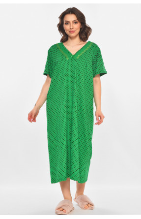 Ночная рубашка женская полубатальная зеленого цвета с принтом 603 211313C