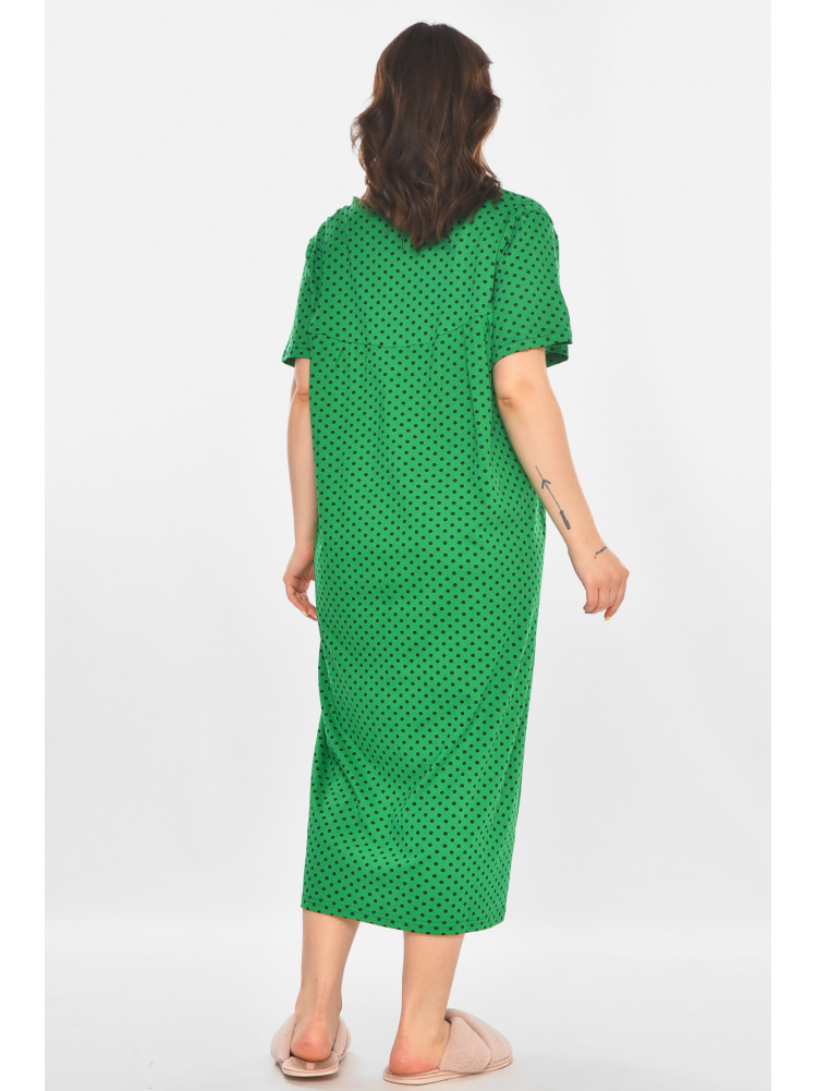 Ночная рубашка женская полубатальная зеленого цвета с принтом 603 211313C