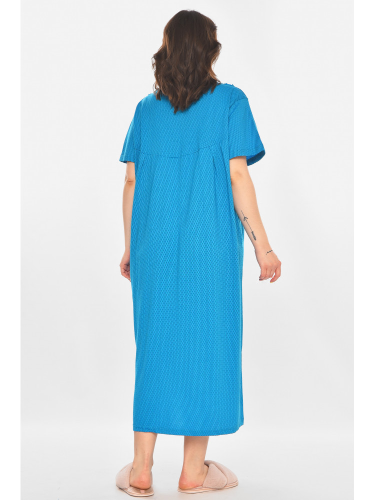 Ночная рубашка женская полубатальная тёмно-голубого цвета с принтом 603 211314C