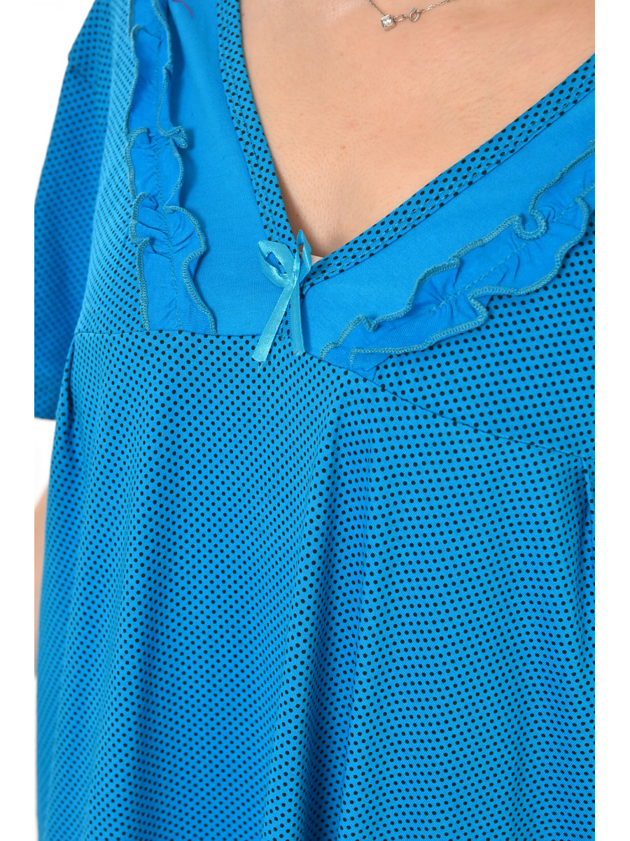 Ночная рубашка женская полубатальная тёмно-голубого цвета с принтом 603 211314C