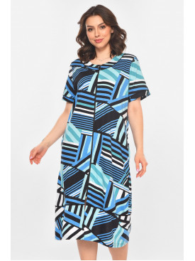 Халат жіночий напівбатальний чорного кольору з принтом AN-3387 211320C