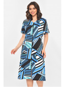 Халат жіночий напівбатальний чорного кольору з принтом AN-3050 211329C